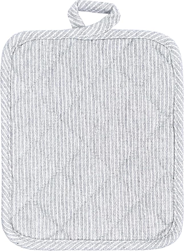 American Linen Pot Holders, Hot Pads, Table Pads for Kitchen and Dining Table, Non Slip Heat Resistant Hot Pot Holder (Grey, 4 Pack)