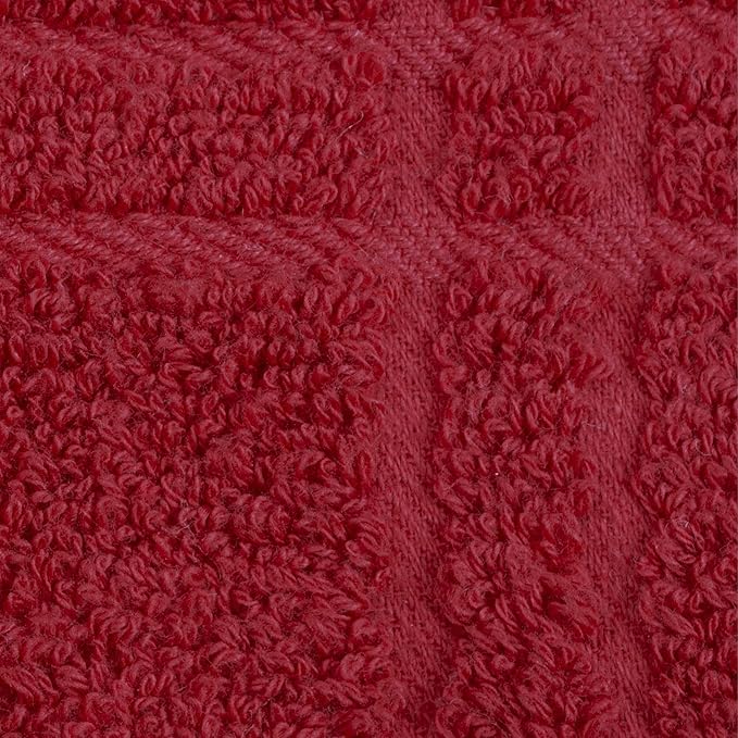 Ritz Premium 100% Cotton Solid & Multi Check Kitchen Tie Towel Absorbent, Super Soft, Fast Drying Hang Towel, 3-Pack, Paprika Red