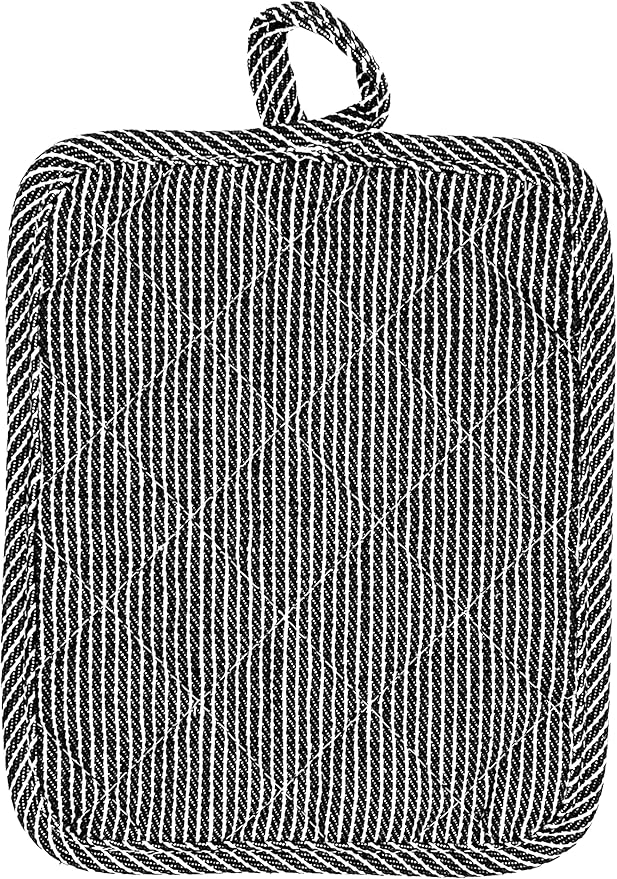 American Linen Pot Holders, Hot Pads, Table Pads for Kitchen and Dining Table, Non Slip Heat Resistant Hot Pot Holder (Black, 8 Pack)