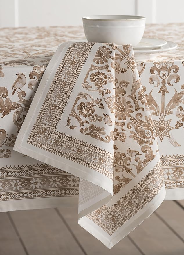 Maison d' Hermine Cloth Napkins Set of 4 100% Cotton for Thanksgiving Christmas Decorations Everyday Reusable Square Fall Napkins Cloth Washable Dinner Party (Allure, 20"x20")