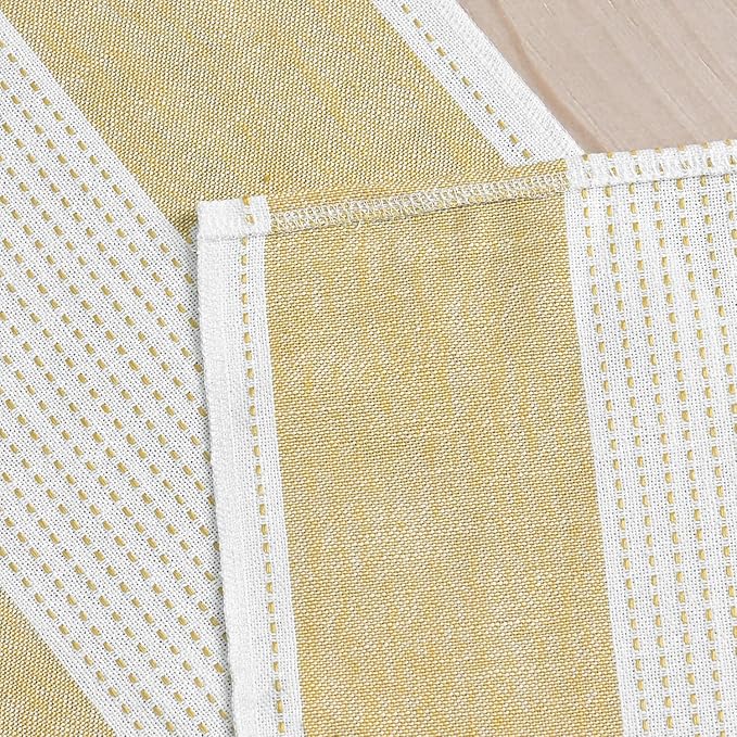 Artoid Mode Light Yellow Farmhouse Rustic Table Runner, Seasonal Macrame Fabric Kitchen Dining Holiday Wedding Table Decor for Home Party 13x72 Inch