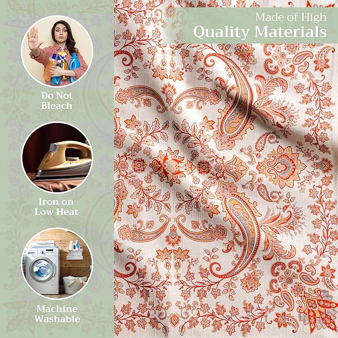 Maison d' Hermine Cloth Napkins Set of 4 100% Cotton for Thanksgiving Christmas Decorations Everyday Reusable Square Fall Napkins Cloth Washable Dinner Party (Cachemire, 20"x20")