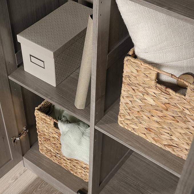 Sauder Select 71" Storage Cabinet, Pantry Cabinet Kitchen Storage with Adjustable Shelves, Bathroom Storage Cabinet, in Silver Sycamore