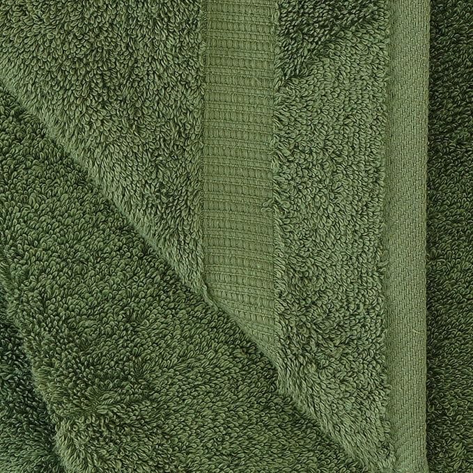 Towel Bazaar Premium Cotton Super Soft and Absorbent Turkish Towels (4-Piece Extra Large Bath Towels, Moss)