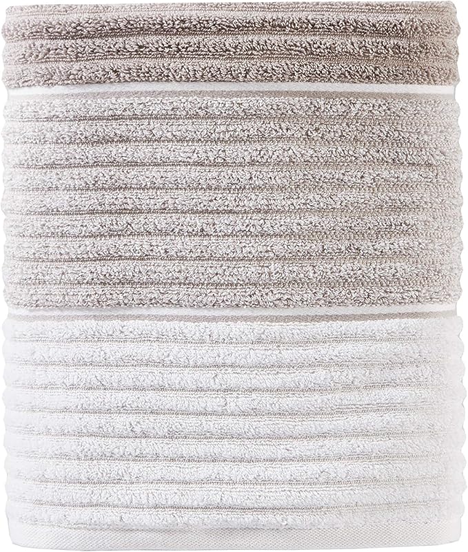 SKL Home Planet Ombre 100% Turkish Cotton Premium Bath Towel, 600 GSM, Soft & Absorbent, Taupe