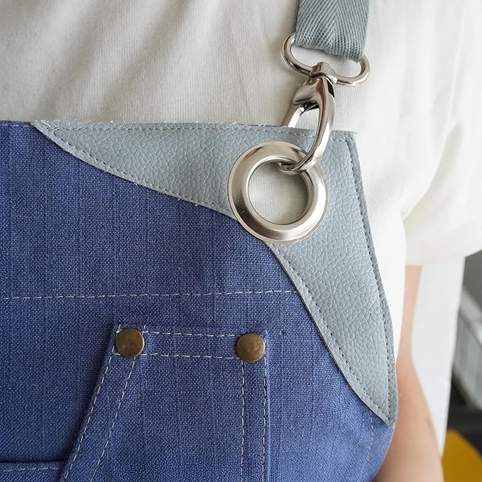 Professional Work Apron for Men & Women – 100% Cotton with waterproof Membrane, Cross Back Straps