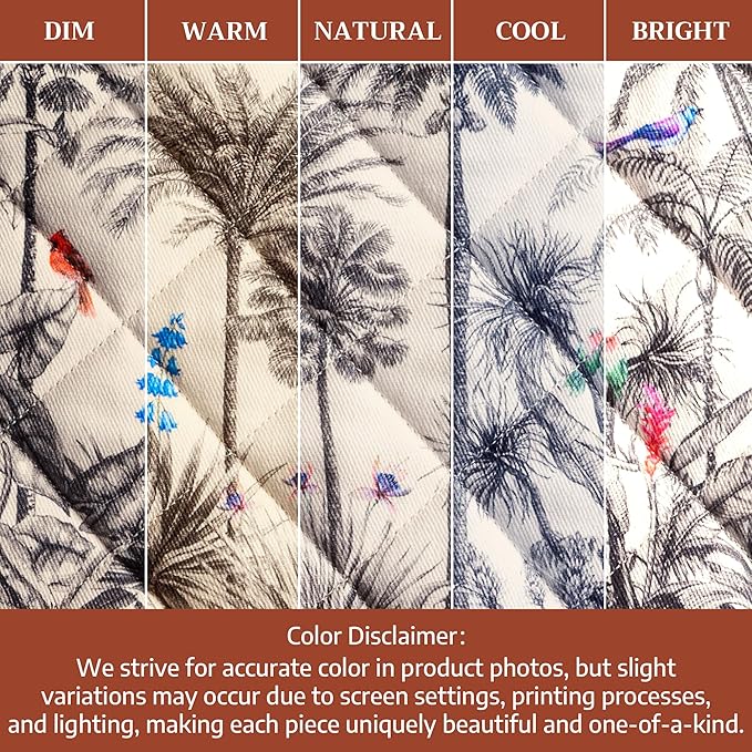Maison d' Hermine Pot Holders 100% Cotton Heat Resistant Potholders 8" x 8" Hot Pads with Loop for Thanksgiving Christmas Decorations BBQ Cooking Baking Handling Hot Pans (Pack of 1, Amazonia)