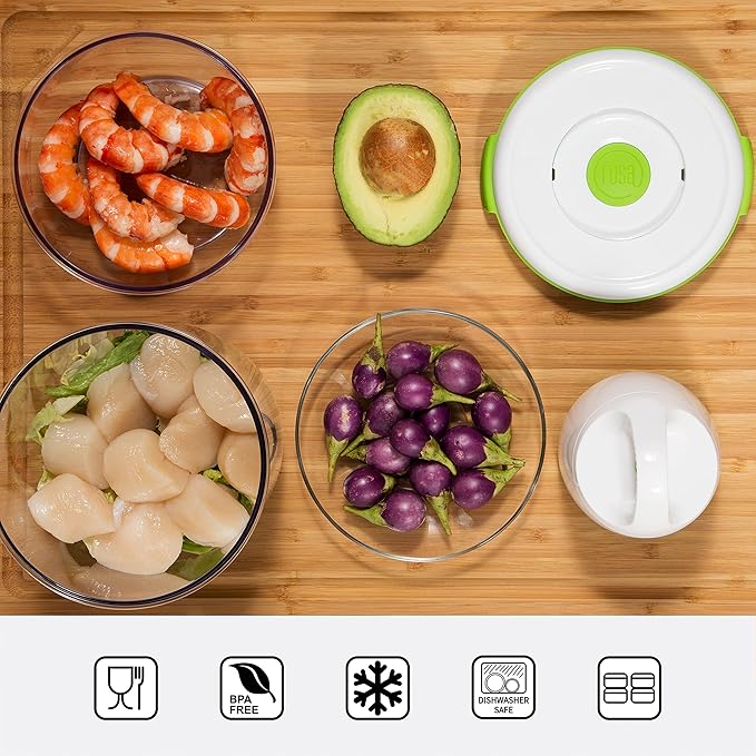 FOSA Starter Set Food Sealer Vacuum Sealer Reusable Container Set - Premium Vacuum Sealers for Food Storage, Airtight Preservation - Includes Turtle Vacuum Pump and 3 Vacuum Seal Containers