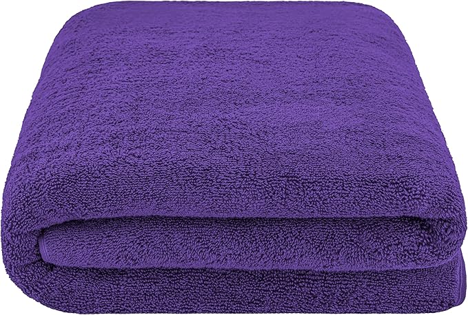 American Soft Linen 100% Cotton 600 GSM Turkish 40x80 Oversized Bath Towel Sheet, Extra Large Adult Towels for Bathroom, Purple Bath Sheet