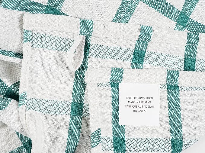 KAF Home Assorted Flat Kitchen Towels - Set of 10, 18 x 28 Inch (Teal)
