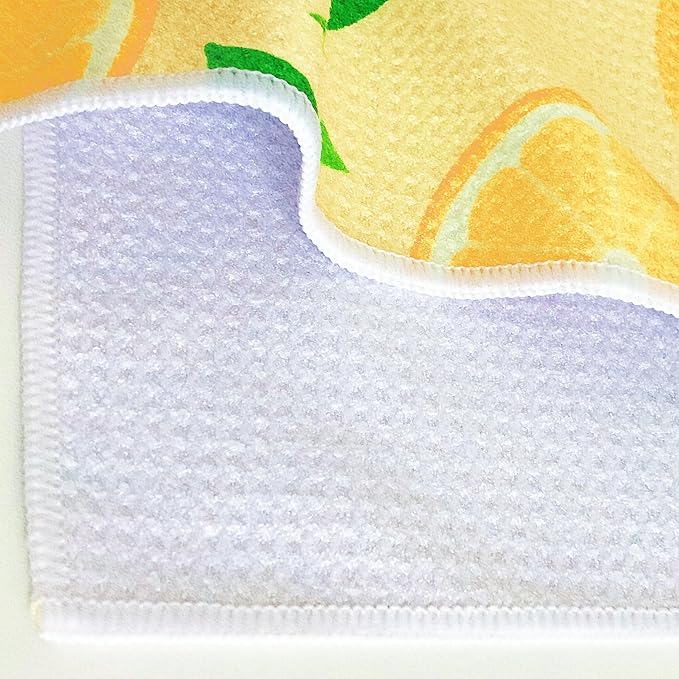 18” x 30” Highly Absorbent Kitchen Towels, Quick Dry Microfiber Tea Towel, Dish Towels for Kitchen Drying, Ultra Soft Premium Hand Towels (Lemon)