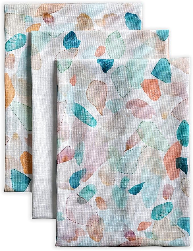 Maison d' Hermine Kitchen Towels Set of 3 100% Cotton 27.50" x 20" Reusable Cloth Tea Dish Towels Absorbent with Hanging Loop for Kitchen Gifts for Mothers Day Spring/Summer (Summer Picnic)