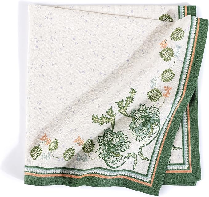 FINGERCRAFT Cloth Napkins, Set of 4 Cotton Linen Blend Printed Dinner Napkins Cloth Mitered Corner Perfect for Parties Dinners Weddings Cocktail Christmas Easter 20x20 Country Side