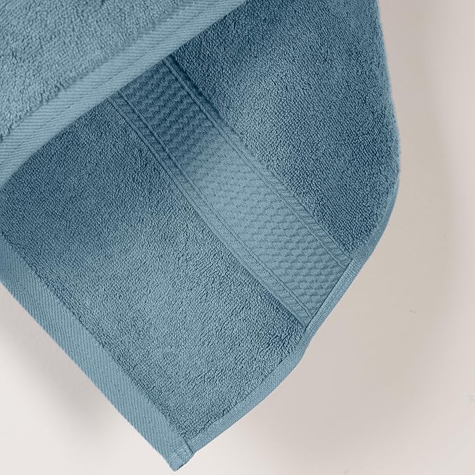 Superior Solid Egyptian Cotton Bath Towel Set, 30" x 55", Denim Blue, 2-Pieces