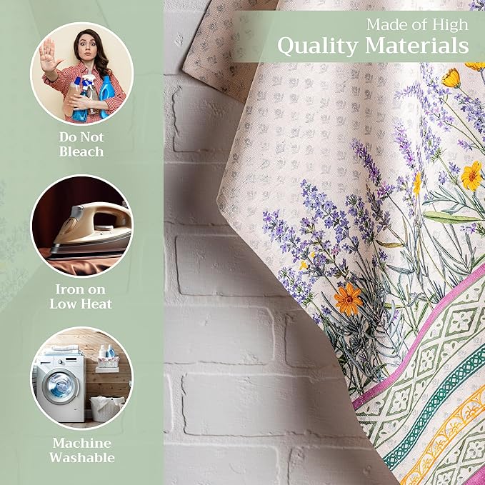 Maison d' Hermine Kitchen Towels Set of 3 100% Cotton 27.50" x 20" Reusable Cloth Tea Dish Towels Absorbent with Hanging Loop for Kitchen Gifts for Mothers Day Spring/Summer (Fanny Lavender)