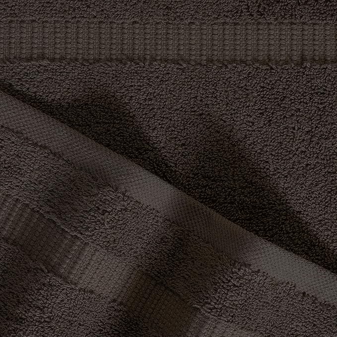 SALBAKOS 100% Turkish Cotton Washcloth Set of 12 13x13 inch | Heirloom Quality | Hotel & Spa Collection | Ultra Soft, Super Absorbent, Washcloth Towels | Made in Turkey (Chocolate, 12 Washcloths)