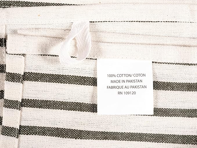 KAF Home Assorted Flat Kitchen Towels - Set of 10, 18 x 28 Inch (Olive)