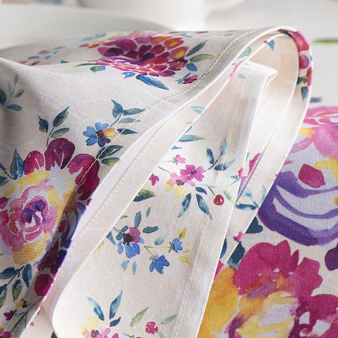Maison d' Hermine Cloth Napkins Set of 4 100% Cotton Everyday Reusable Square Napkins Cloth Washable Dinner Party Wedding Restaurant Gifts for Mothers Day Spring/Summer (Rose Garden, 20" x 20")