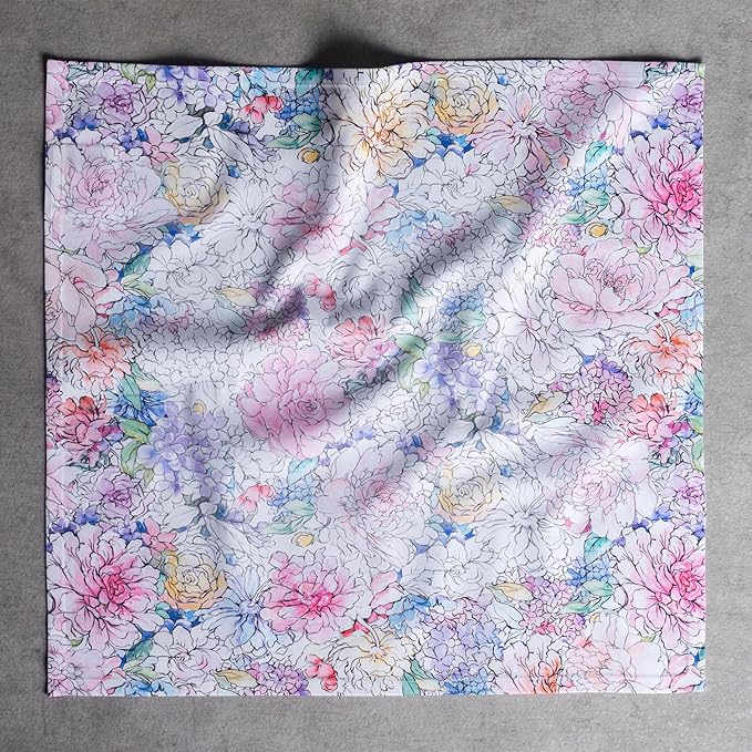Maison d' Hermine Cloth Napkins Set of 4 100% Cotton Everyday Reusable Square Napkins Cloth Washable Dinner Party Wedding Restaurant Gifts for Mothers Day Spring/Summer (Floral Love, 20" x 20")
