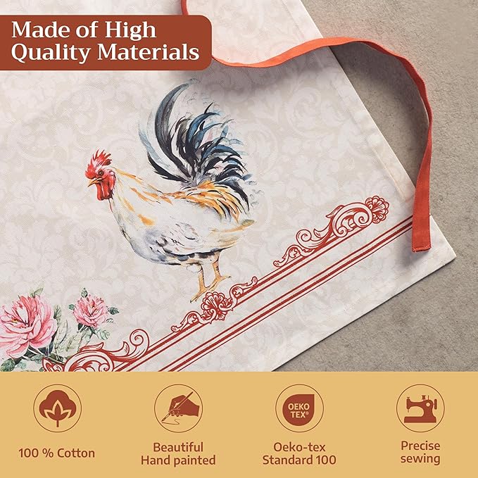 Maison d' Hermine 100% Cotton Apron for women with Pocket Kitchen Chef Apron for Men Cooking Mothers Day Gifts