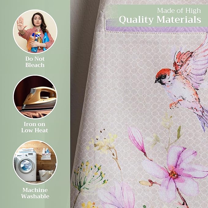 Maison d' Hermine 100% Cotton Apron for women with Pocket Kitchen Chef Apron for Men Cooking Mothers Day Gifts