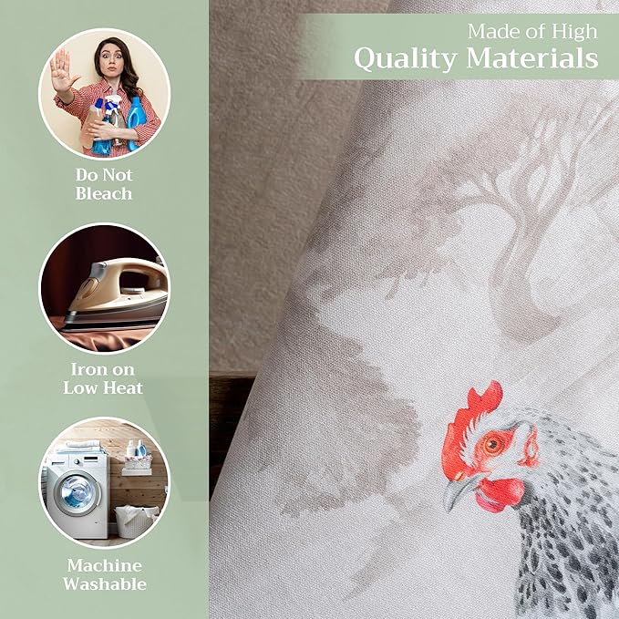 Maison d' Hermine Kitchen Towels Set of 3 100% Cotton 27.50" x 20" Reusable Cloth Tea Dish Towels Absorbent with Hanging Loop for Kitchen Gifts for Mothers Day Spring/Summer (Basse Cour)