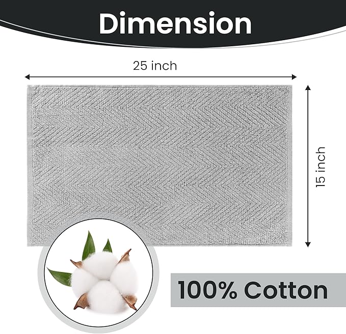 DecorRack 4 Pack 100% Cotton Kitchen Towels, 15" x 25" Absorbent Dish Towels [Premium Quality 400 GSM] Hand Towels for Kitchen, Light Gray (Pack of 4)