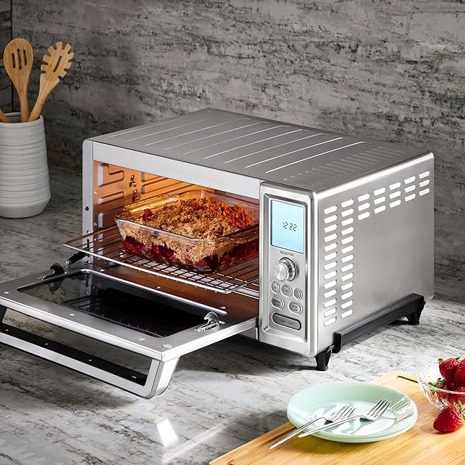 Cuisinart Chef’s Convection Toaster Oven, 1800-Watt Electric Oven with 15 Cooking Functions, Fits 13" Pizza, 9"x13" Baking Pan, and Full-Size Chicken, Nonstick Interior, TOB-260N1NAS, Stainless Steel
