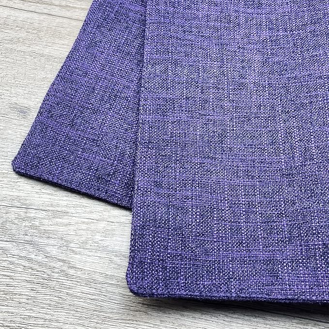 Weabetfu Cloth Placemats Set of 8 Heat Resistant Dining Table Placemmats Cotton Linen Machine Washable Kitchen Table Mats Wrinkle Free Thick Fabric Place Mat,Easy to Clean,13"x19" Purple
