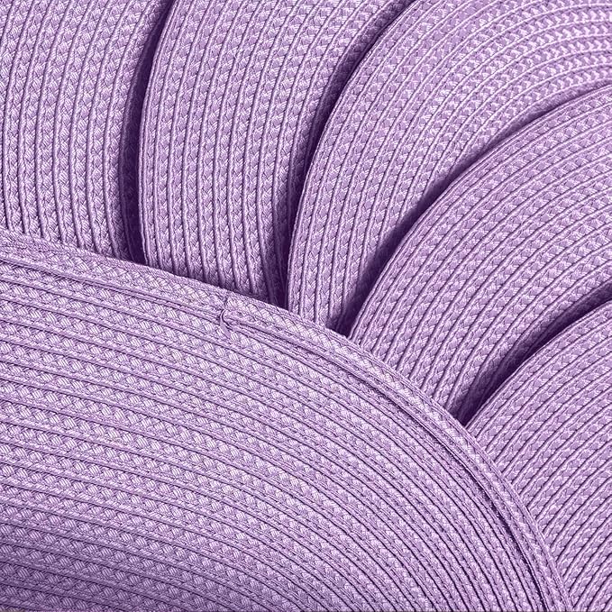 AHHFSMEI Placemats Set of 4 for Dining Table Washable Woven Non-Slip 18x12 inches Placemat Heat-Resistant Durable Table Mats for Dining Table Easy to Clean(Lavender Purple 4)