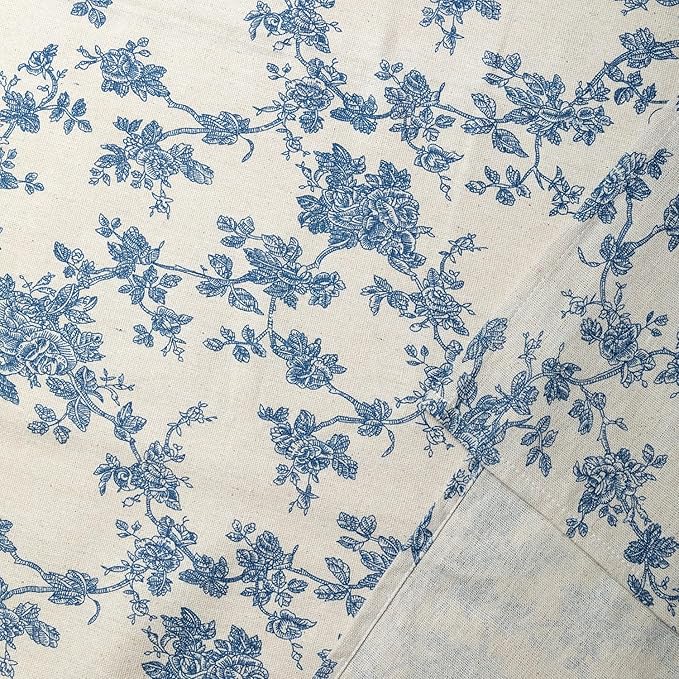 YiHomer Pastoral Square Tablecloth - 40 x 40 Inch Table Cloth - Washable Table Cover with Dust-Proof Wrinkle Resistant for Restaurant, Picnic, Indoor and Outdoor Dining, Floral (Dark Blue)