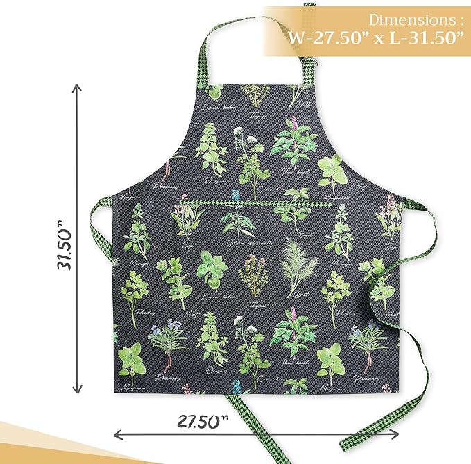 Maison d' Hermine 100% Cotton Apron for women with Pocket Kitchen Chef Apron for Men Cooking Mothers Day Gifts