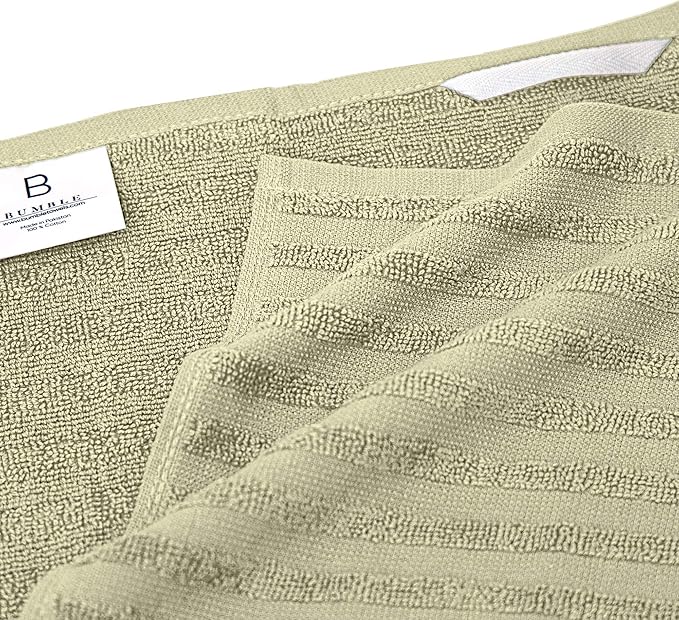 Premium Kitchen Towels (20”x 28”, 6 Pack) | Large Cotton Dish Towels | Flat & Terry Highly Absorbent Kitchen Linen Set with Hanging Loop | Sage