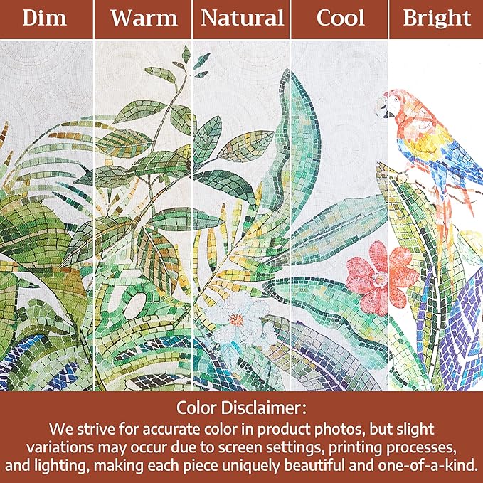 Maison d' Hermine Placemats 100% Combed Cotton Premium Set of 4 Dinner Placemat, Decorative Washable Cloth Placemat, Dining, Buffet Parties & Camping - Mosaic (13"x19")