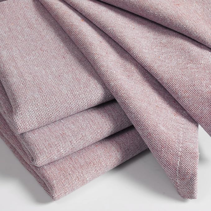 Native Fab Solid Cloth Napkin Set of 4, 100% Chambray Cotton, Washable, Reusable Dinner Cloth Napkin 17x17 inches, Table Decor Napkins for Dinner, Events, Burgundy