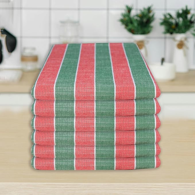 Urban Villa Kitchen Towels Set of 6 Christmas Kitchen Towels 20X30 Inches 100% Cotton Highly Absorbent Kitchen Towels Premium Quality Ultra Soft Mitered Corners KitchenTowels