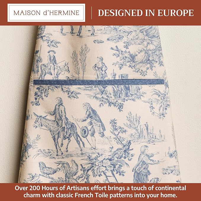 Maison d' Hermine 100% Cotton Apron for women with Pocket Kitchen Chef Apron for Men Cooking Mothers Day Gifts