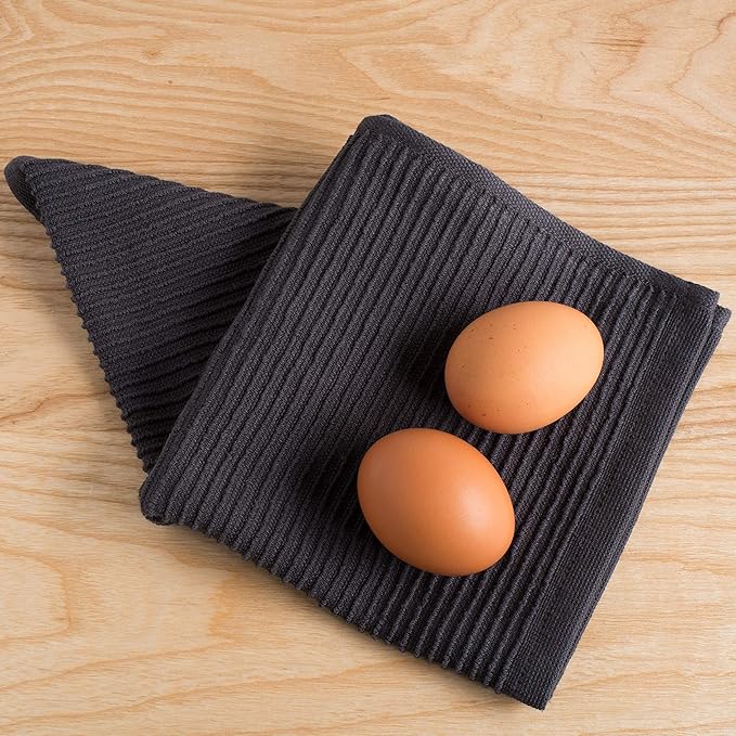 Now Designs Ripple Kitchen Dishcloth, Set of 4, Black