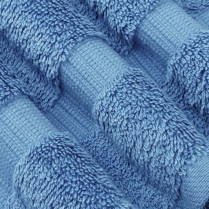 Chakir Turkish Linens 100% Cotton Premium Turkish Towels for Bathroom, 2 Large Bath Towels 36x60, 2 Hand Towels, 2 Washcloths (6-Piece Towel Set, Wedgewood)