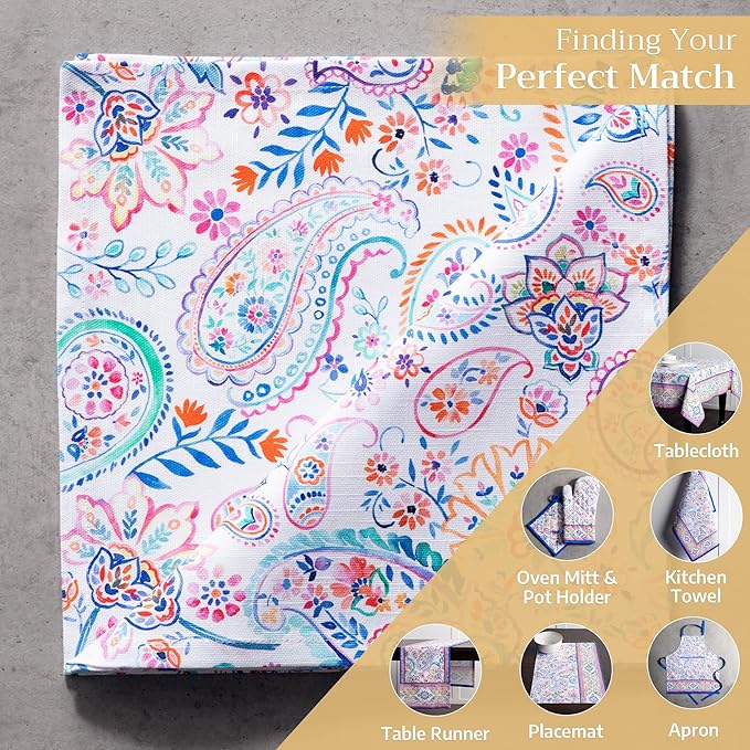 Maison d' Hermine Cloth Napkins Set of 4 100% Cotton Everyday Reusable Square Napkins Cloth Washable Dinner Party Wedding Restaurant Gifts for Mothers Day Spring/Summer (Indian Floral, 20" x 20")