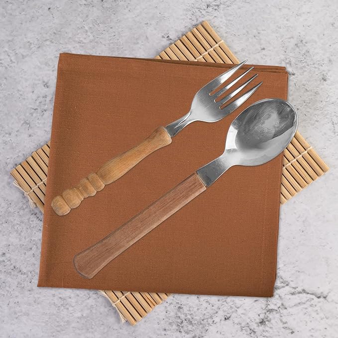 Urban Villa Cloth Napkins Set of 12 20x20 Inches 100% Cotton Napkins Cloth Washable Durable Reusable Absorbent Table Dinner Napkins Cloth for Thanksgiving Hotel Lunch Restaurant Parties – Rust Slub