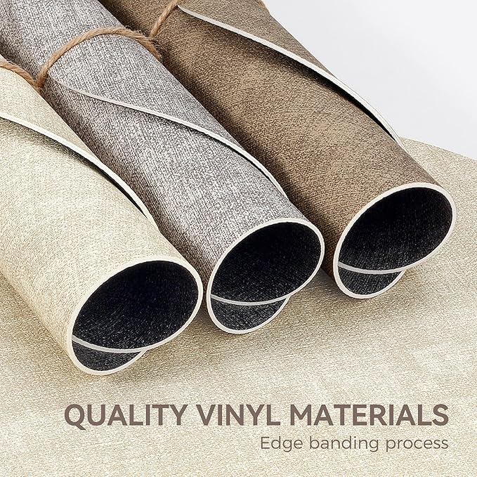 13" Round Placemats Set of 6, NCUE Dual-Sided Faux Leather Heat Resistant Table Mats, Waterproof Oilproof Washable Protective Table Placemats with Coaster, Wipeable Vinyl for Indoor & Outdoor Use