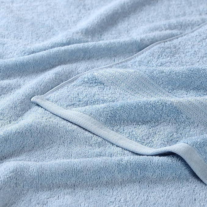 Superior Egyptian Cotton 9-Piece Towel Set, Assorted Towels for Home Bathroom, Guest Bath Decor Essentials, Includes 3 Bath, 3 Hand, 3 Face Towels/Washcloths, Quick Dry, Absorbent - Light Blue