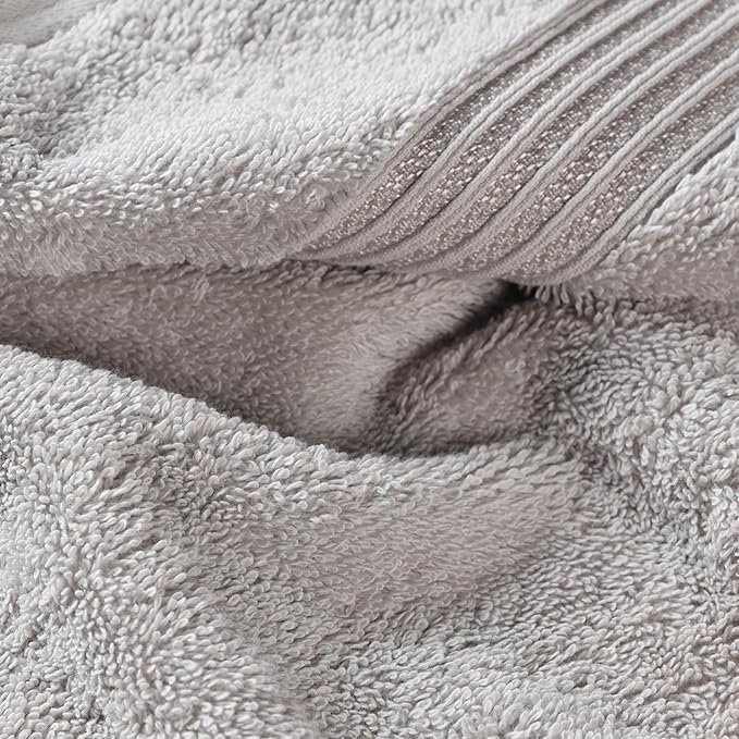 Superior Egyptian Cotton 9-Piece Towel Set, Assorted Towels for Home Bathroom, Guest Bath Decor Essentials, Includes 3 Bath, 3 Hand, 3 Face Towels/Washcloths, Quick Dry, Absorbent - Silver