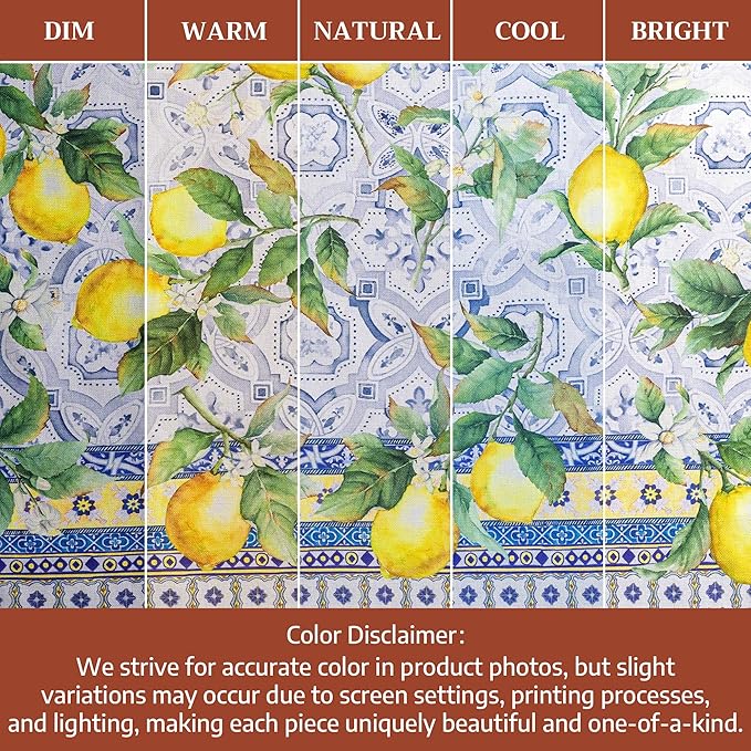 Maison d' Hermine Kitchen Towels Set of 3 100% Cotton 27.50" x 20" Reusable Cloth Tea Dish Towels Absorbent with Hanging Loop for Kitchen Gifts for Mothers Day Spring/Summer (Citrus)