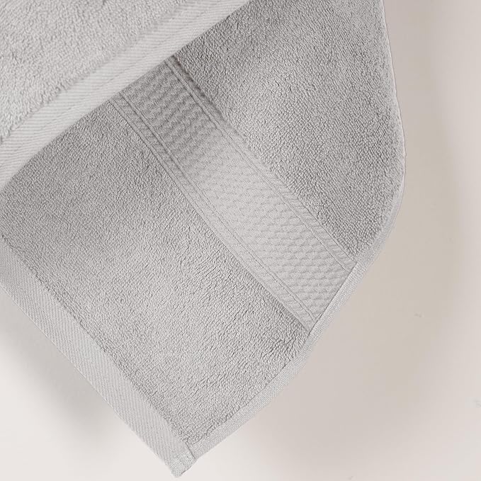 Superior Solid Egyptian Cotton Bath Towel Set, 30" x 55", Silver, 2-Pieces