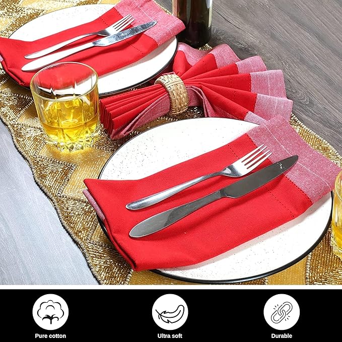 Homidate Cloth Dinner Napkins – Machine Washable Reusable Fabric Napkins for Weddings, Parties & Table Decorations