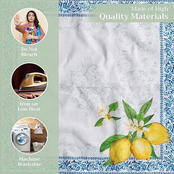 Maison d' Hermine Cloth Napkins Set of 4 100% Cotton Everyday Reusable Square Napkins Cloth Washable Dinner Party Wedding Restaurant Gifts for Mothers Day Spring/Summer (Cedrat, 20" x 20")