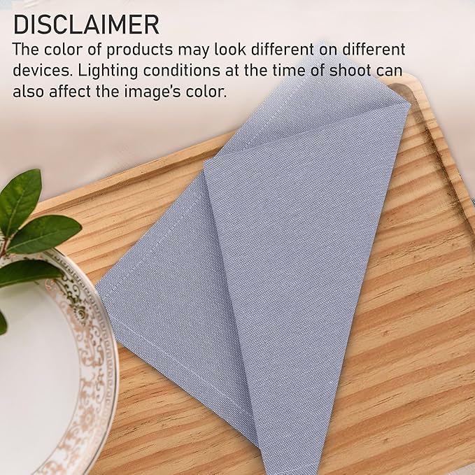 Ruvanti Cloth Napkins Set of 12, 18x18 Reusable Napkins Cloth Washable, Soft & Durable Table Napkin, Poly Cotton Fabric Dinner Napkins for Parties, Christmas, Thanksgiving, Weddings - Steel