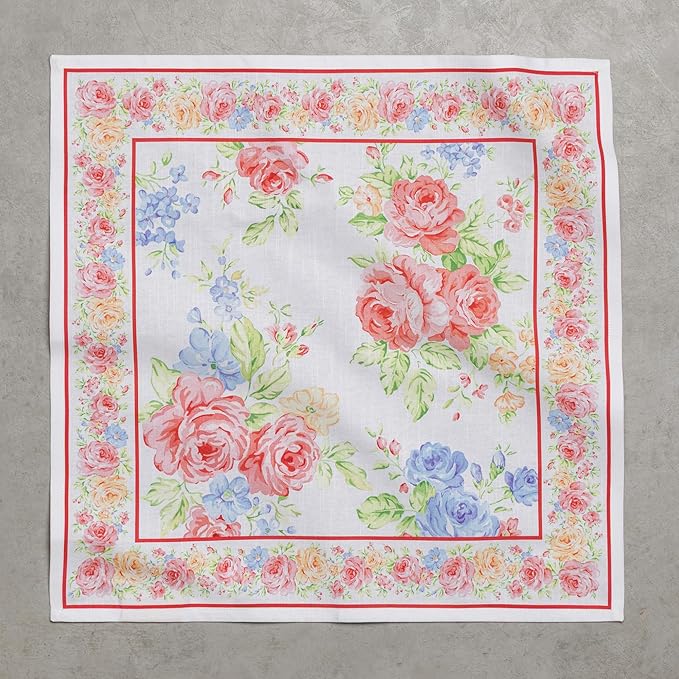 Maison d' Hermine Cloth Napkins Set of 4 100% Cotton Everyday Reusable Square Napkins Cloth Washable Dinner Party Wedding Restaurant Gifts for Mothers Day Spring/Summer(Vintage Floral, 20" x 20")